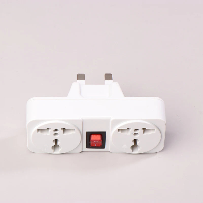 UK/EU Plug Adapter with Switch Universal Extension Socket 10A 250V