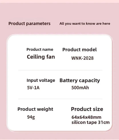 Clip-on Mini Waist Fan 3-Speed USB-C Rechargeable Portable Fan