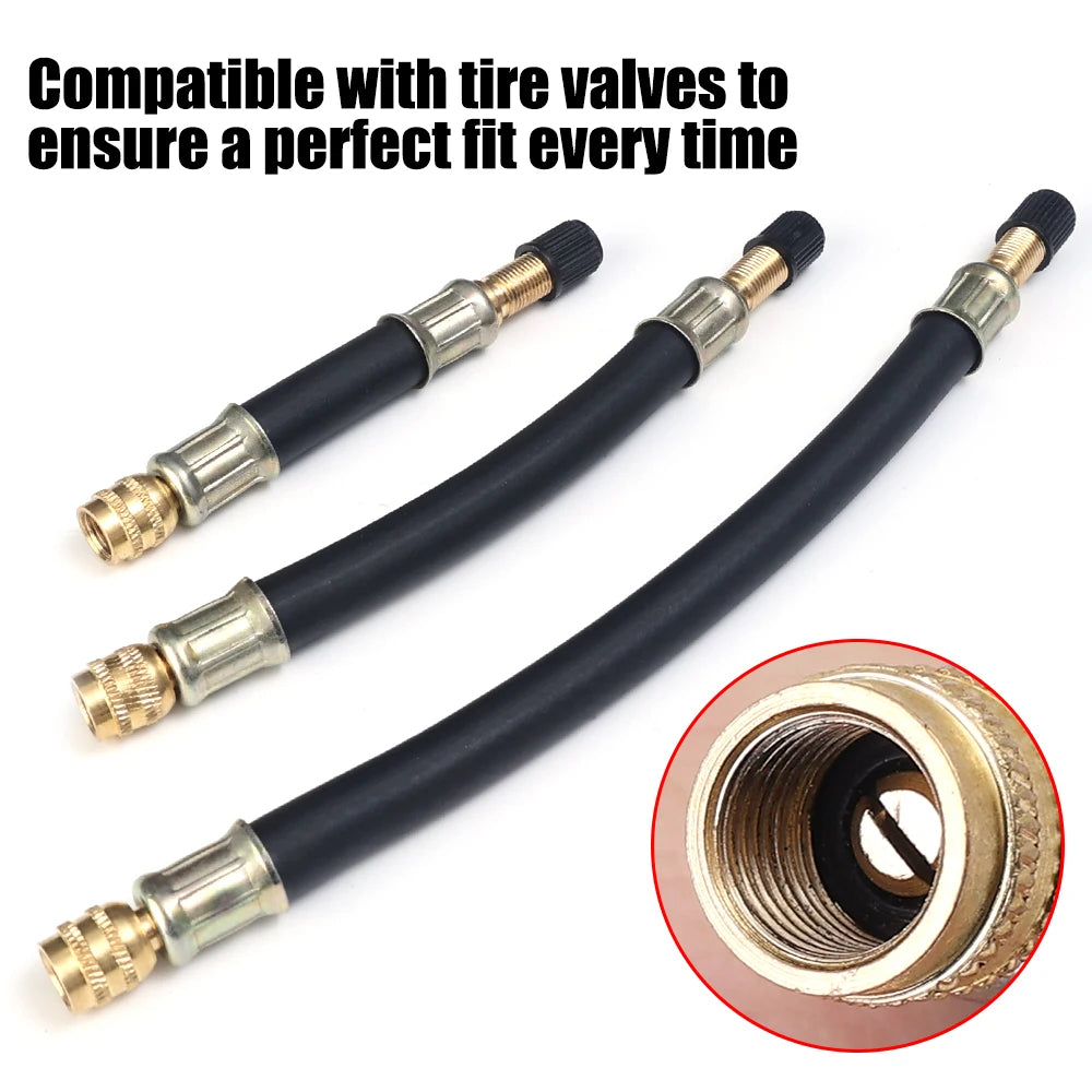 Flexible Rubber Tyre Valve Extension Tube 10/15/21cm for Cars & Trucks