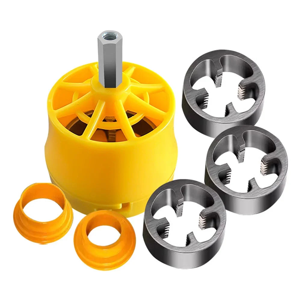 PPR Pipe Threader Kit With 1/2In 3/4 In 1 Inch Dies Pipe Threader Pipe Round Die PVC Pipe Threading Tool Kit Power Tool Parts