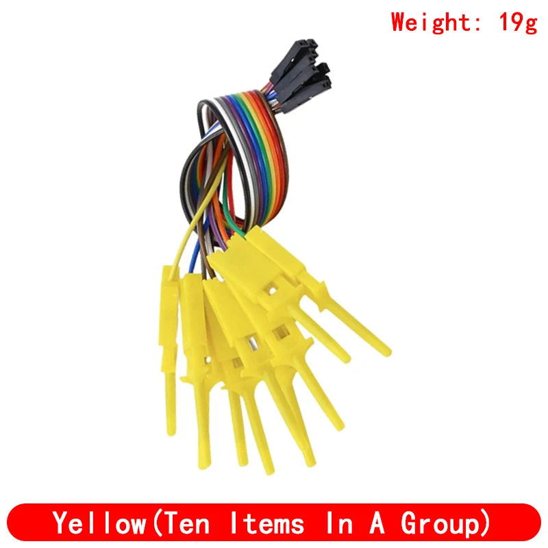 200mm High-Efficiency Test Hook Clip with Logic Analyzer Probe, Yellow/Red