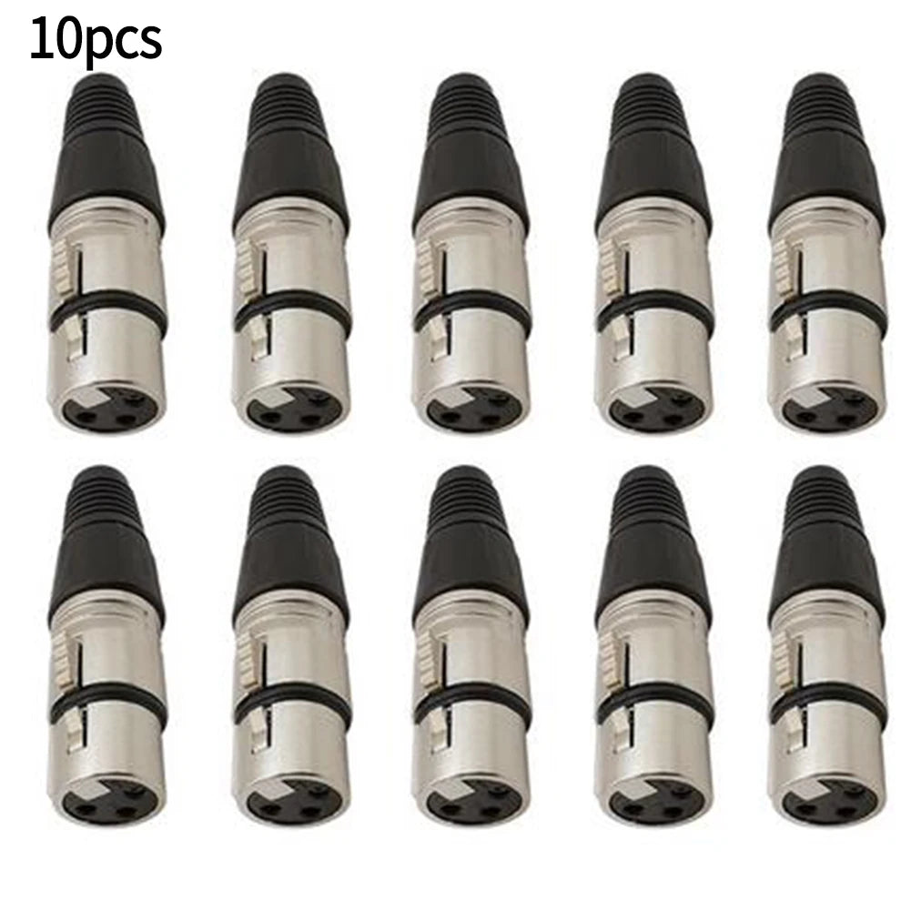 10 Pairs/PCS XLR DMX 3 Pin Audio Microphone Cable Connectors 10pcs Male + 10pcs Female MIC Snake Plug Cable Adapters 8 Options