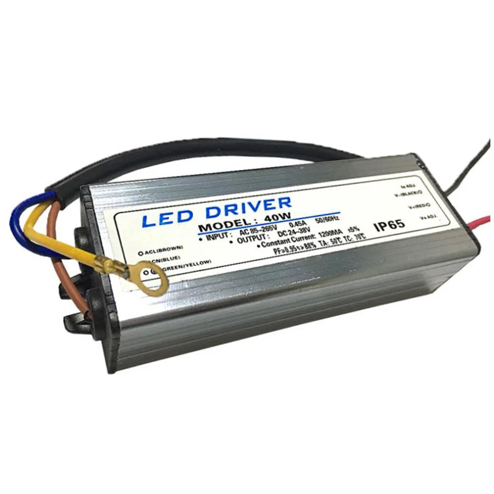 LED Driver Power Supply 10W-60W 300-1800MA Floodlight Transformer Waterproof 44*25*21Mm Overload Protection Electronic Component