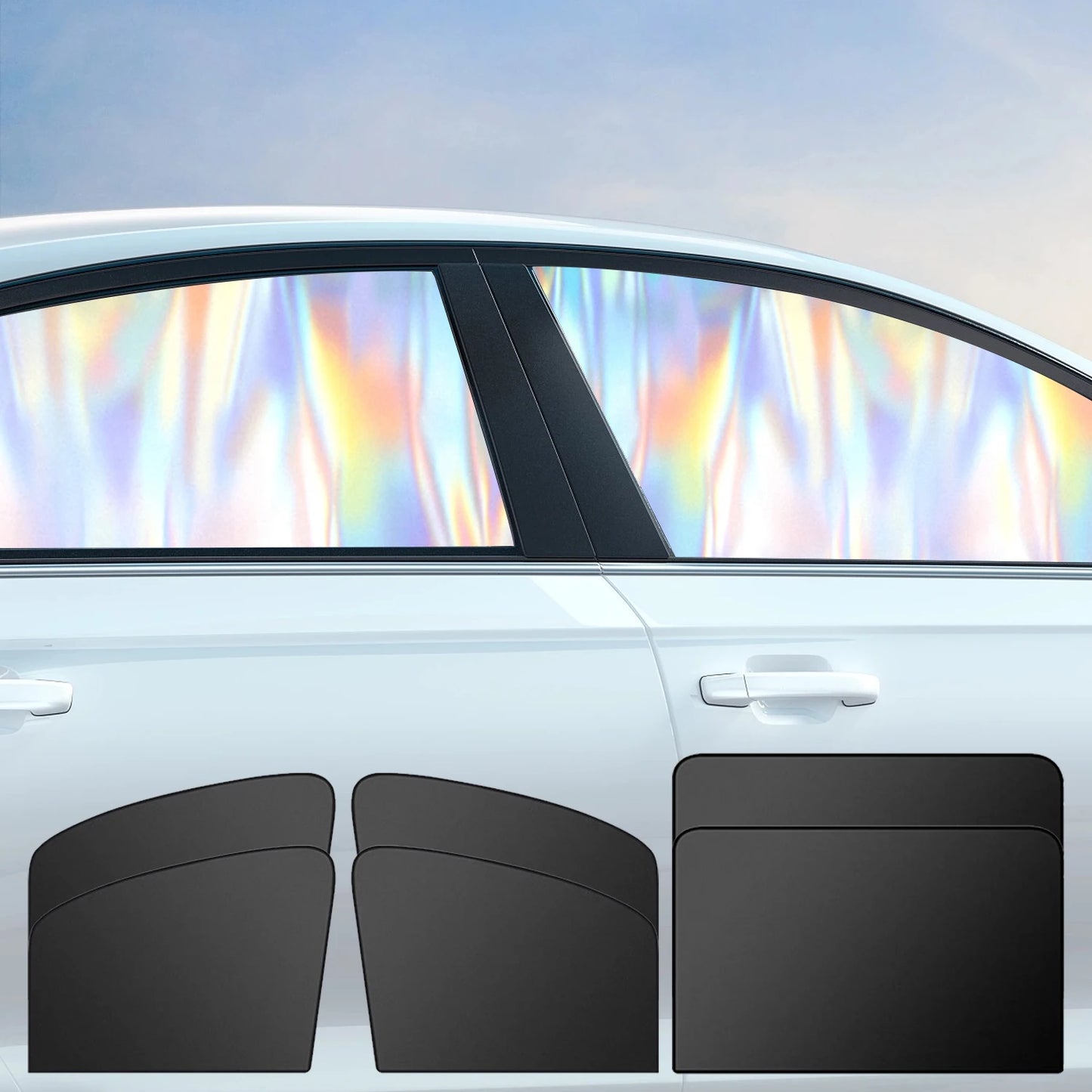 Magnetic Car Side Window Sun Shade Curtains Front/Rear Window Sun Protection Cover UV Blocking Car Privacy Curtain Accessories