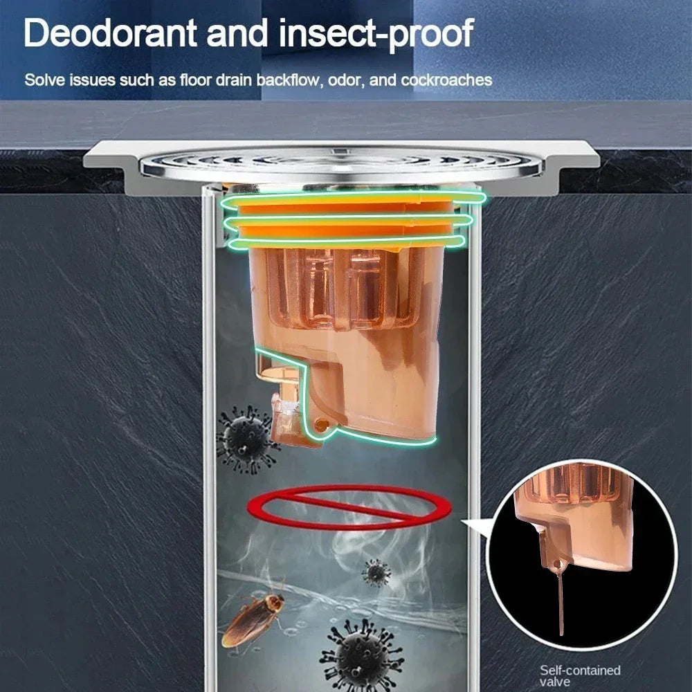 6/1PCS Gravity-Induction Floor Drain-Core Toilet Deodorant Anti-Odor No Smell Bathroom Toilet Sewer Shower Drain for Bathtub