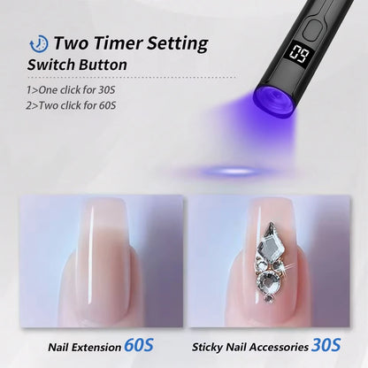 Rechargeable Professional UV LED Nail Lamp — Portable Mini Desk Nail Dryer with Display Stand for Gel Nail Art