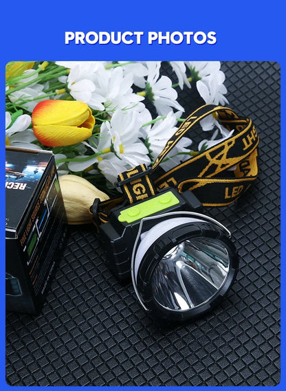 COB LED Induction Headlamp USB Rechargeable 5 Mode 18650 Headlight
