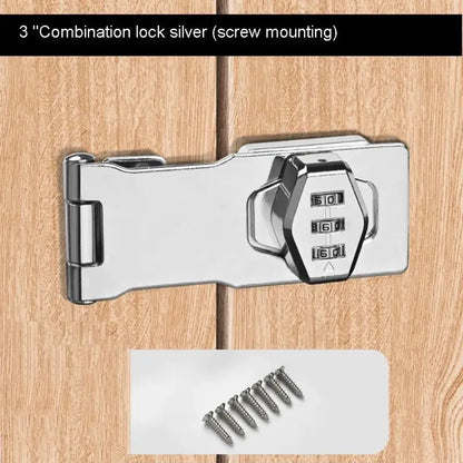 3-Digit Combination Password Lock Security Door Bolt Cabinet Password Lock Drawer Lock Anti-theft Household Cabinet Hardware