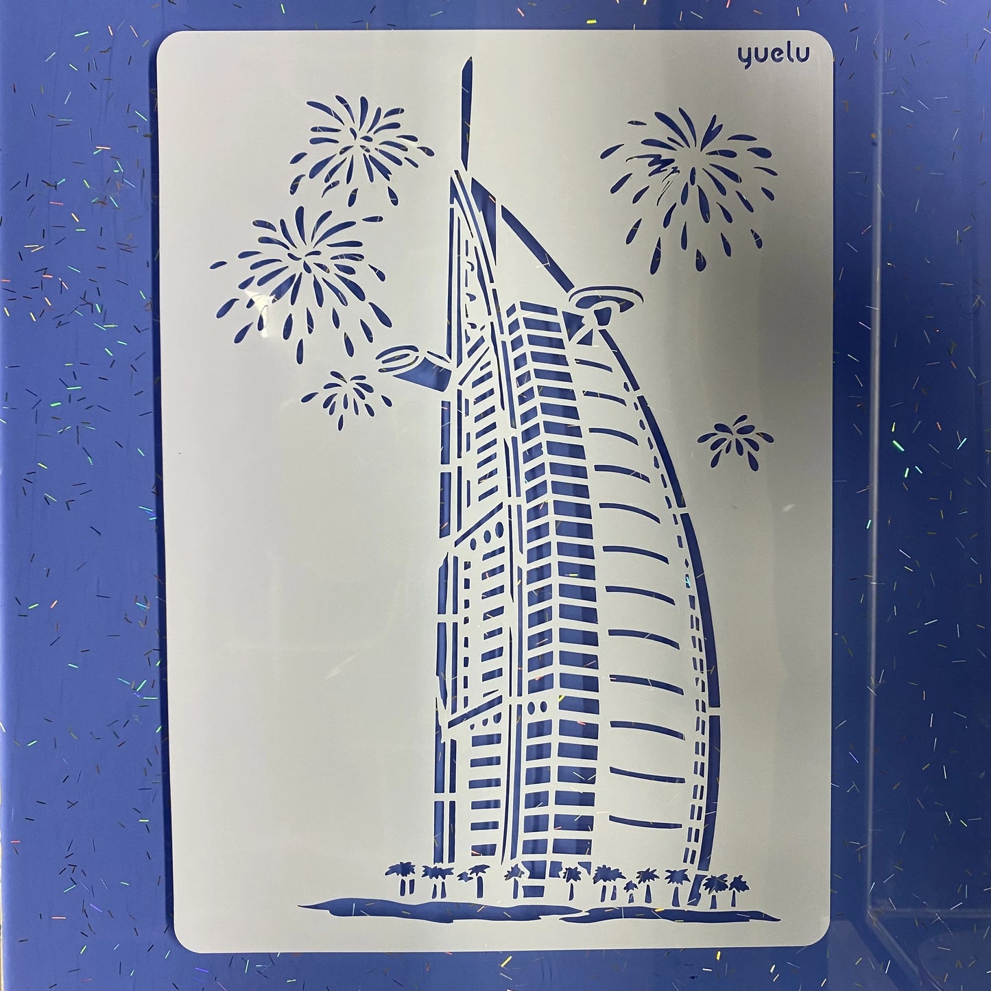 A4 DIY Painting Wall Stencil Airbrush   Drawing Copy Templates London Bridge Big Ben castle Burj Al Arab Five Towers White House