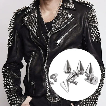 Round Cone Metal Spikes Screwback Studs Rivets — DIY Punk Decoration for Clothes, Shoes &amp; Leather
