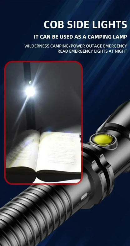 Outdoor USB rechargeable LED security patrol broken window 4modes strong light led flashlight for self-defense wolf tooth stick