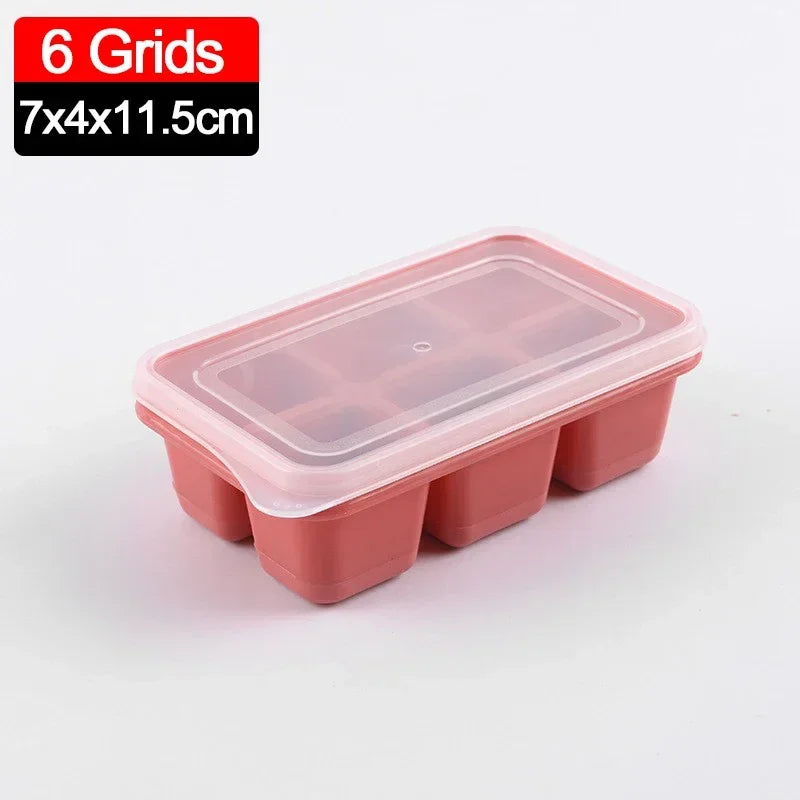 4/6/8Grids Silicone Food Ice Block Mold Reusable Easy-Release Square Shape Ice Molds DIY Household Kitchen Bar Accessories