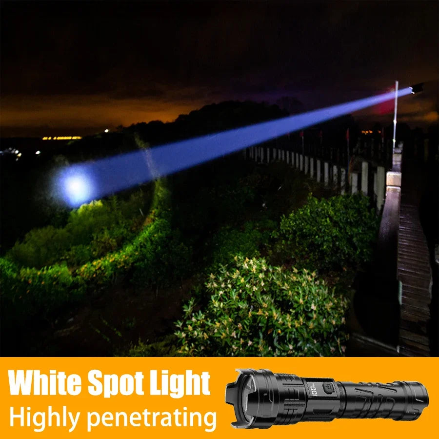 Super Bright LED Flashlight USB Rechargeable Zoom Torch 18650 Battery