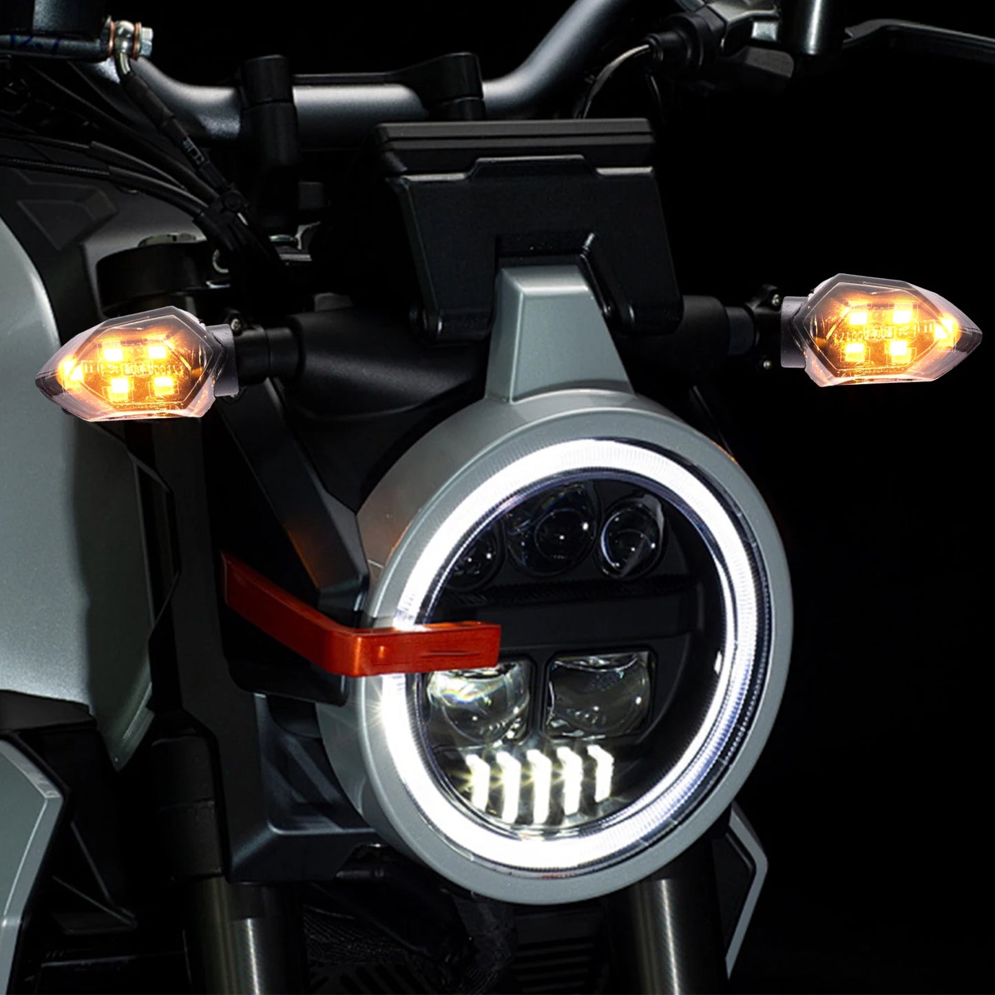 4/2pcs Mini Motorcycle Smoke Lens Turn Signal Light 5LED 12V Amber Blinker Lamp Motorcycle Universal Led Blinker Indicator Light