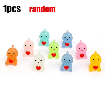 Dinosaur Hug Heart Car Ornament Luminous Dashboard Decor 10/1PCS