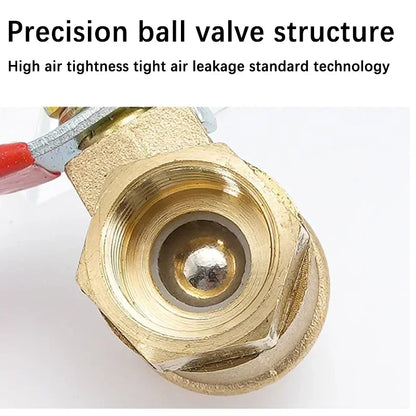Brass Barbed Ball Valve with Female Thread Hose Barb 6–12mm to 1/8 1/4 1/2 Inch Pipe Connector for Water Air Gas Plumbing System