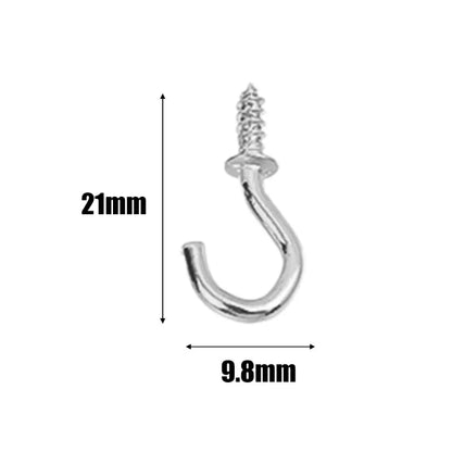 1000/50Pcs Mini Screw Hook Multifunctional Wall MountIron Screw-in Hanging Plants Holder Ceiling Hooks Cabinet Keys Cup Hanger