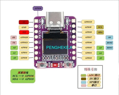 ESP32-C3 SuperMini Development Board with 0.42" OLED Module and Ceramic Antenna WiFi Bluetooth