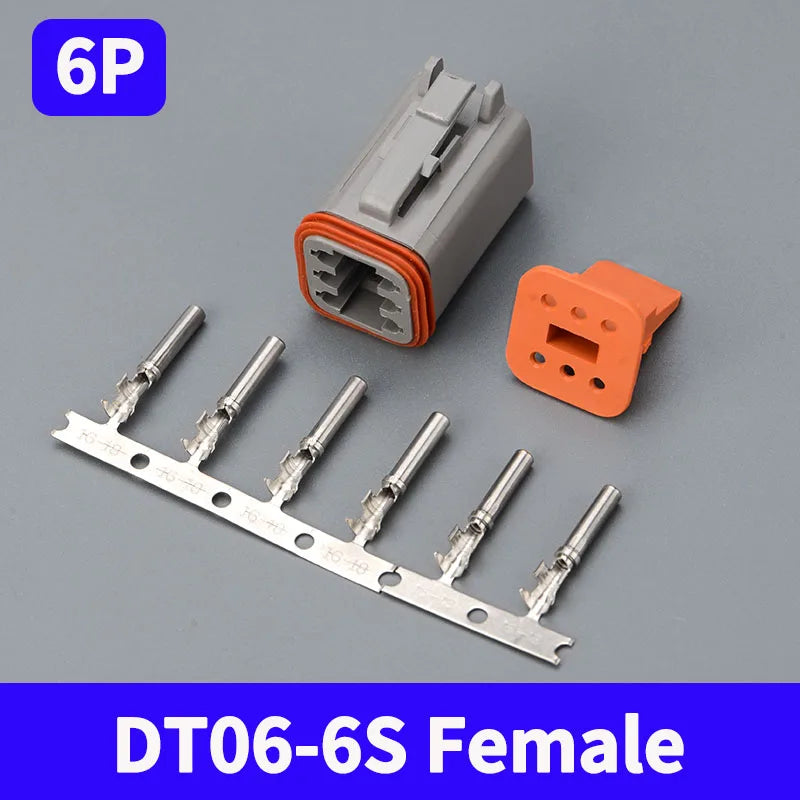 6 Pin Way Deutsch DT04-6P DT06-6S Waterproof Electrical Wire Connector 16-22 AWG DT Series Male Female