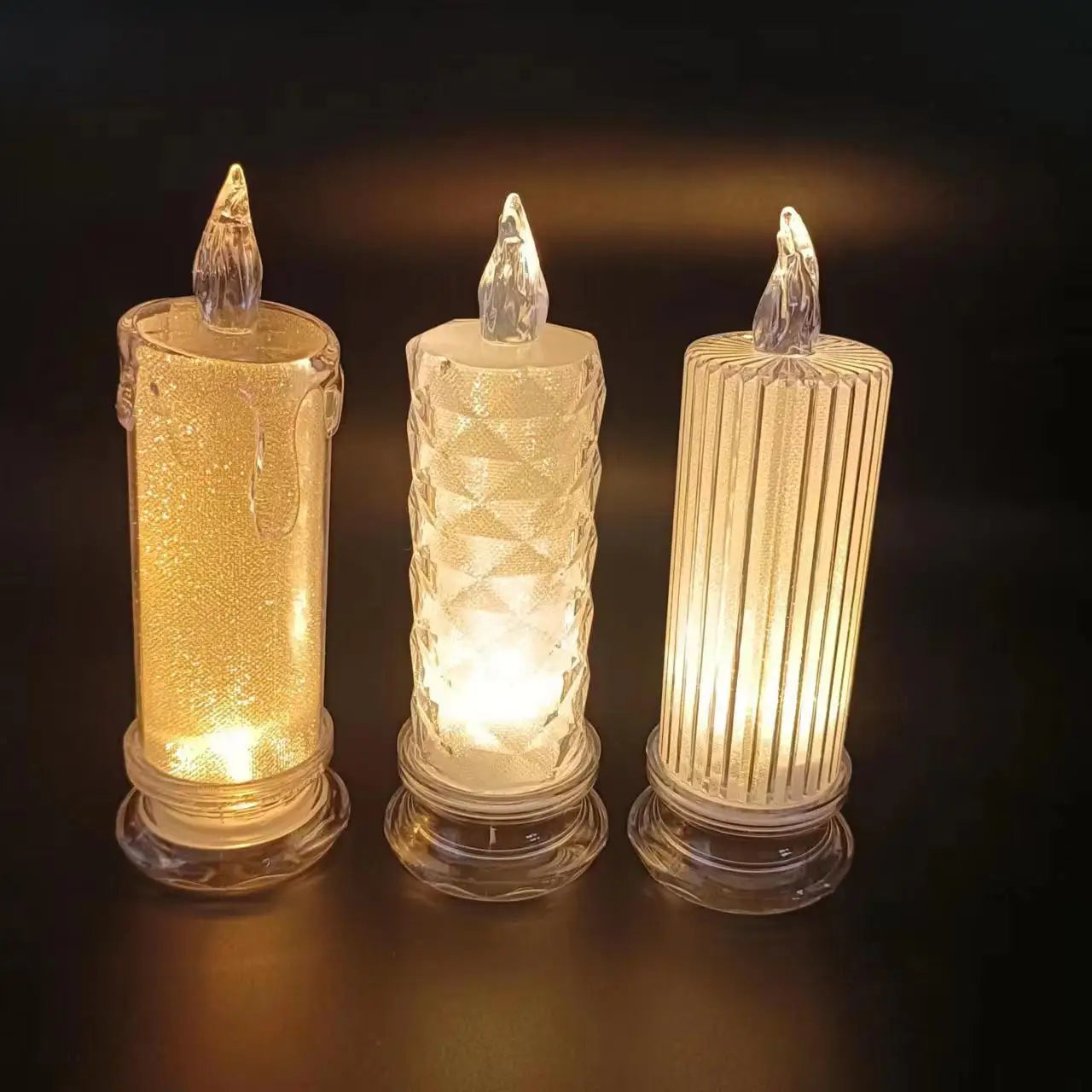 Crystal LED Flameless Candle Light Battery Night Lamp Wedding Decor
