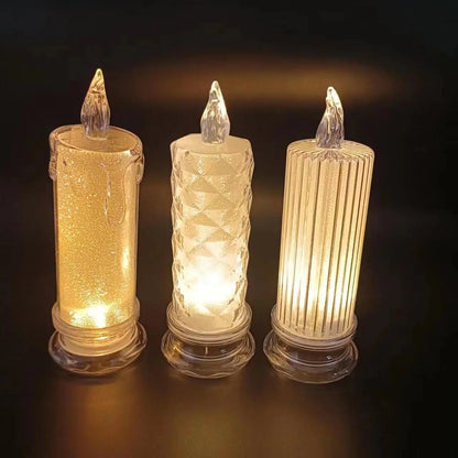 Crystal LED Flameless Candle Light Battery Night Lamp Wedding Decor