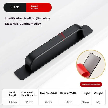 Drill-free Aluminum Handle for Sliding Door Window Drawer Bathroom Push-Pull