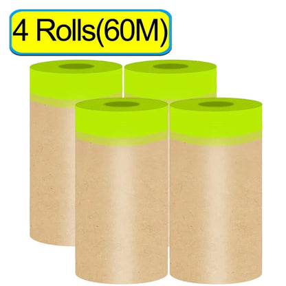 Pre-Taped Masking Film for Automotive Paint Kraft Paper 0.1/0.15/0.2m x 15m