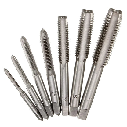 7Pcs For M3 Metric Thread Tap Drill Bits Set with HSS Straight Fluted Screw Taps for Stainless Steel and General Steel