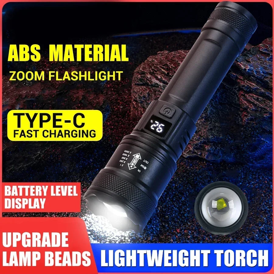 1600000LM Super Bright LED Flashlight – USB Rechargeable Long Range Tactical Torch Waterproof for Camping & Fishing