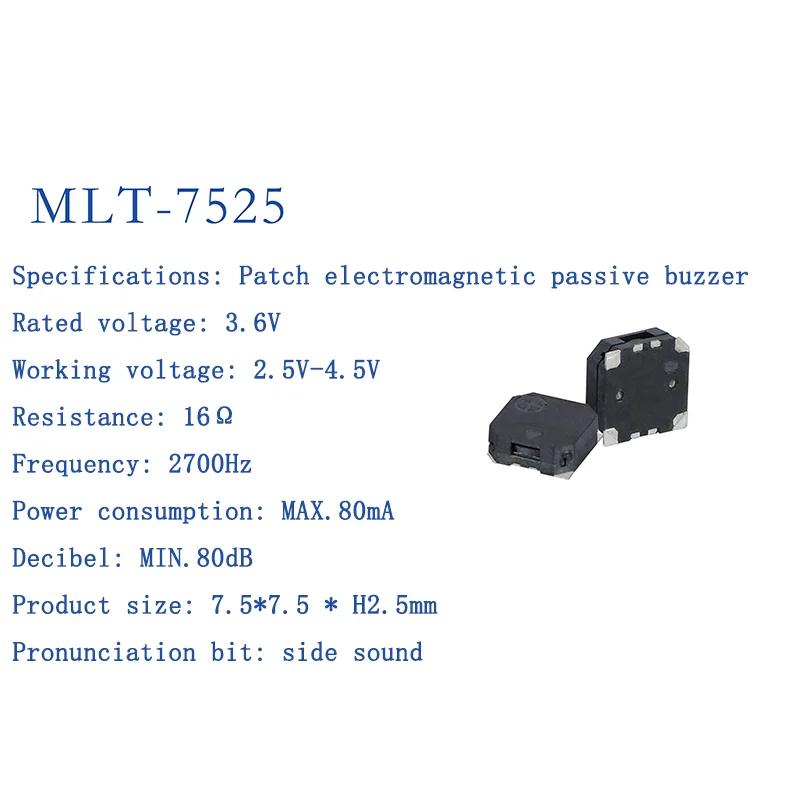 Active and Passive Electromagnetic Patch Buzzers MLT-4020 MLT-5018 MLT-5020 MLT-5030 5525 7525 8530 8540 9025 9032 9045 MLT9650