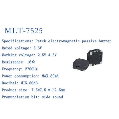 Active and Passive Electromagnetic Patch Buzzers MLT-4020 MLT-5018 MLT-5020 MLT-5030 5525 7525 8530 8540 9025 9032 9045 MLT9650