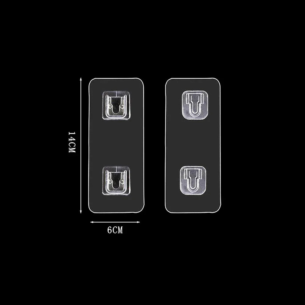 Double-Sided Adhesive Wall Hooks Strong Transparent Suction Cup Hooks