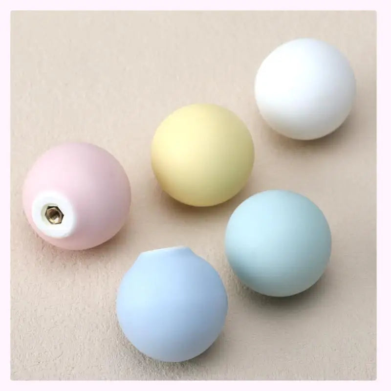 1pc Children's Furniture Handles Nordic Ceramic Children Room Cabinet Handles Macaron Colorful Round Drawer Knobs And Pulls