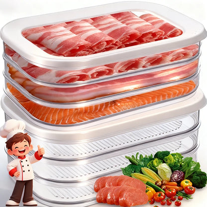 Bacon & Lunch Meat Storage Container for Fridge Stackable Box