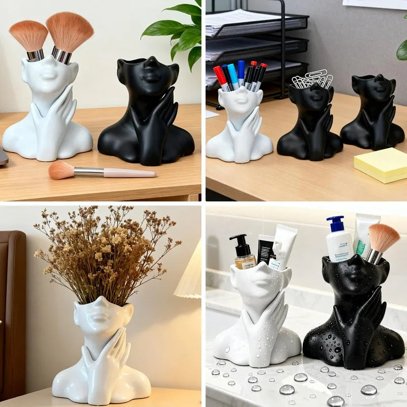 Vinyl Figure Storage Holders Creative Human Body Art Styling Office Organizers Multifunctional Makeup Brush Holder Decoration