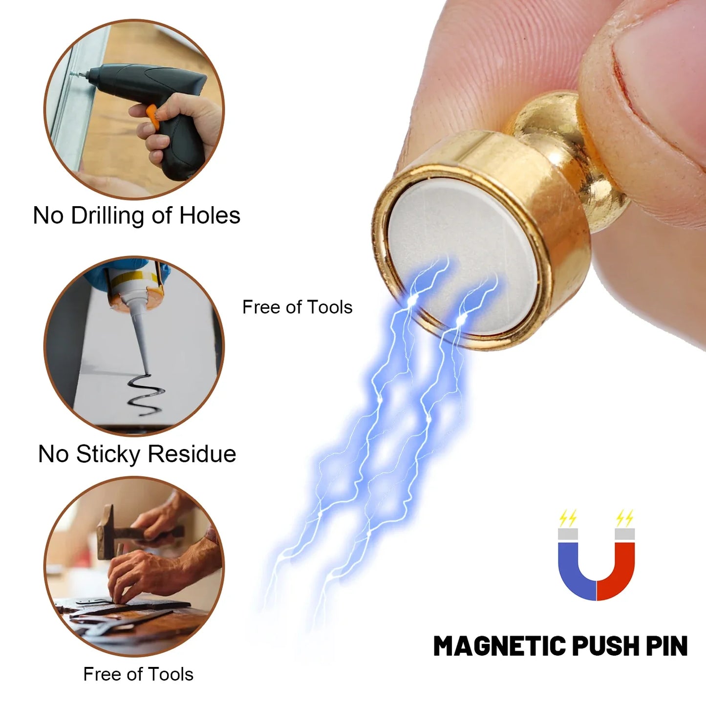 Super Strong Neodymium Magnetic Pushpins, Sucker Thumbtack Magnet, Whiteboard and Fridge Magnets for Office and School, Wholesale