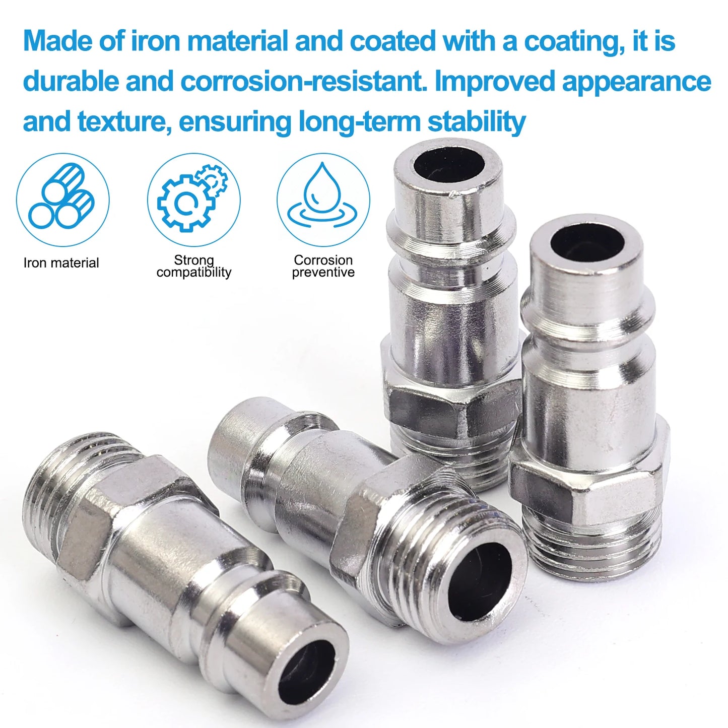 30/5PCS Pneumatic Quick Coupling Connector – European Standard EU Air Compressor Fitting with BSP Male Thread Coupler
