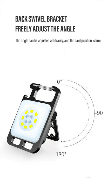 Mini Portable Multifunction Keychain Flashlight 4 Light Modes Built In Battery USB Rechargeable Strong Magnetic Work Light