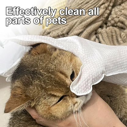 Disposable Pet Wash Gloves Towels No-Rinse Cleaning 30/6PCS