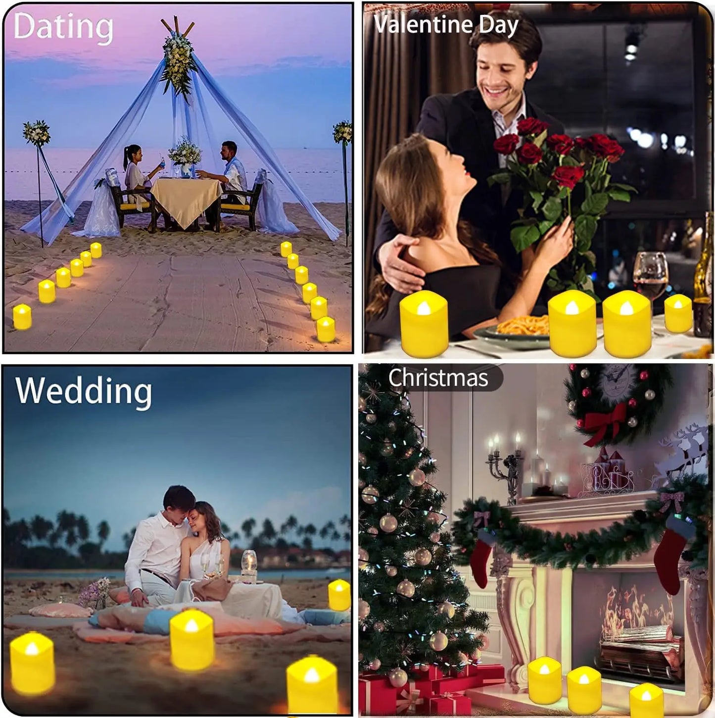 Flameless LED Candle Lights Creative Wishing Led Tea Lamp Warm White Halloween Wedding Christmas Decoration Candle Light