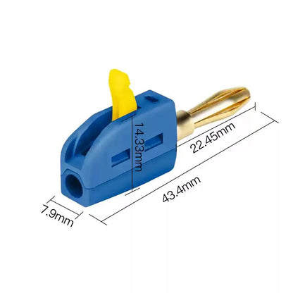 New Portable 32A 4mm Banana Plug High Current Quick Connect Gold-Plated Banana Connectors Audio Copper Speakers Amplifier