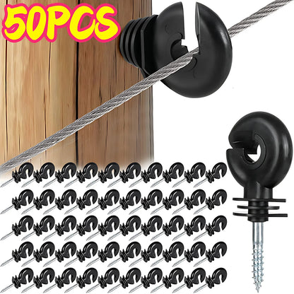 Electric Fence Insulators Self Tapping Wood Post Versatile Temperature Resistant Fence Post Insulator for Garden Farm