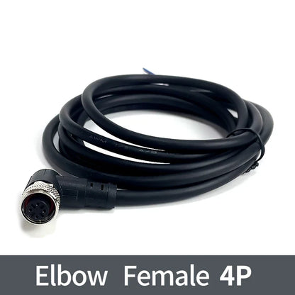 2m M12 Waterproof Sensor Cable Male & Female Connector 4/5/8/12 Pin Integrated Injection Molded