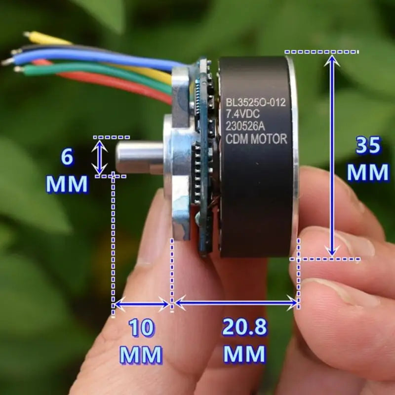 35mm BLDC Brushless Motor DC 7.4V 3200RPM | High Torque | 5–12V | PWM Driver Included | CW Rotation