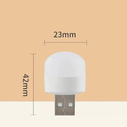 1-20PCS Mini USB LED Plug Lamp Portable Eye Protection Book Reading Light Small Round Car Bulb Computer Mobile Power Lamps