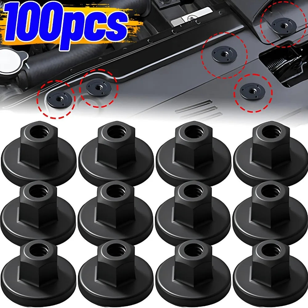 100/10pcs Auto Clips for Hex Head Plastic Self-Threading Nut for BMW Retainer Chassis Rear Bumper Splash Shield Car Interior