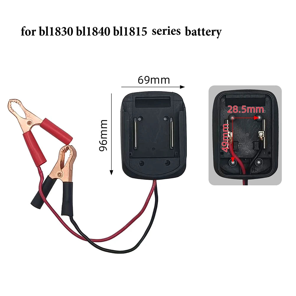 BL1830 Replacement Battery Adapter Jump Starting Batteries Strong Grip Clamps Booster Battery Cables Easy To Use For BL1815