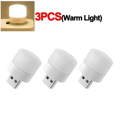 Mini USB Night Light – Warm White Eye Protection Reading Light, USB Plug LED Night Lamp for Computer & Mobile Power Charging (1/50pcs)