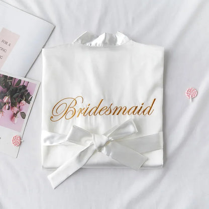 Bride To Be Team Bride Satin-Silk Robe Wedding Bridesmaid Robes Women Bridal Shower Bachelorette Party Gift