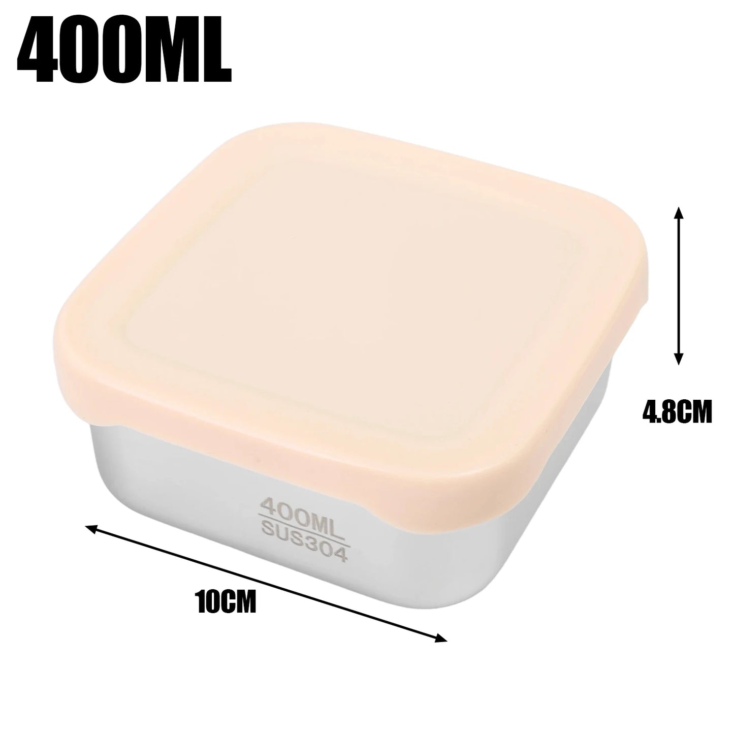 Stainless Steel Food Container with Cover Small Thicken Fresh-keep Food Fruit Lid Sealed Storage Box Kitchen Fridge Organizer